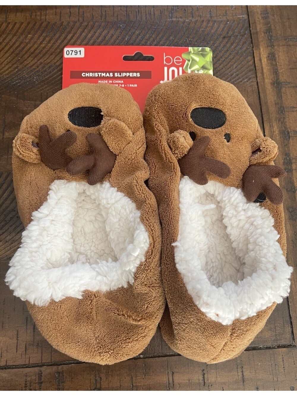 be jolly christmas slippers, reindeer